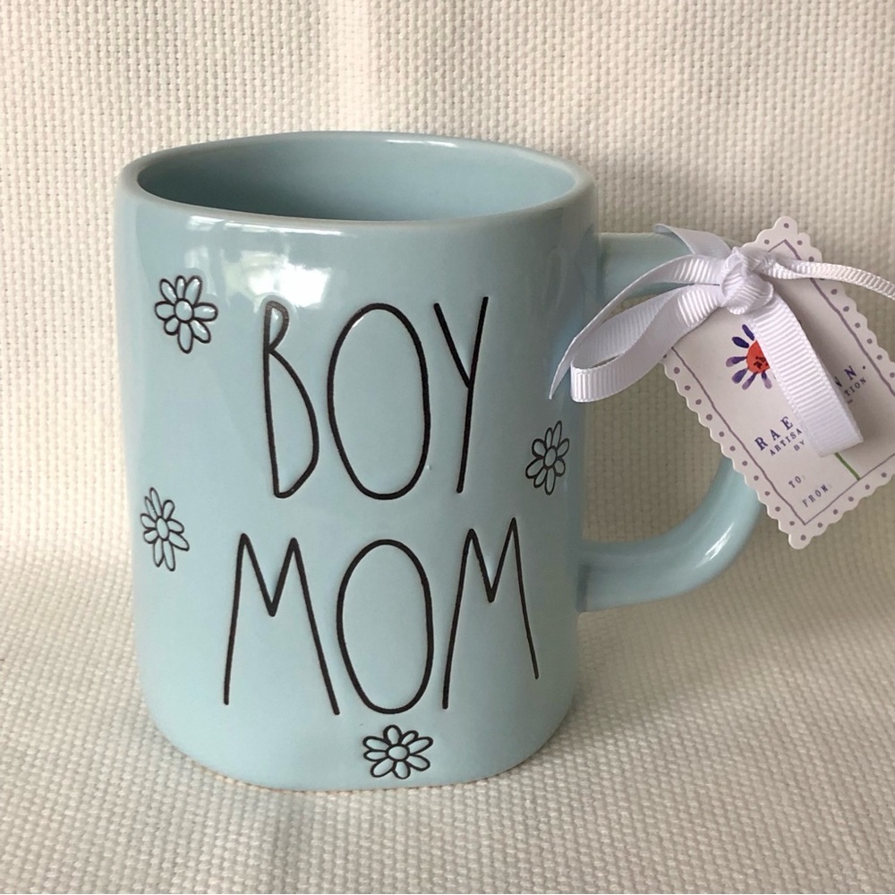 Rae Dunn Boy Mom blue mug NEW NWT